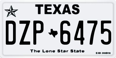 TX license plate DZP6475