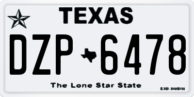 TX license plate DZP6478