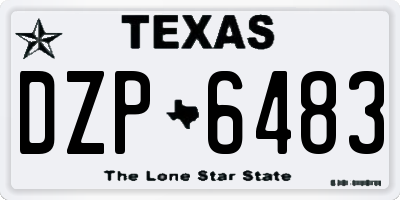 TX license plate DZP6483