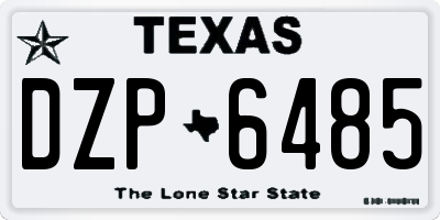 TX license plate DZP6485