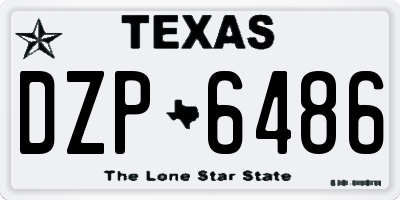 TX license plate DZP6486