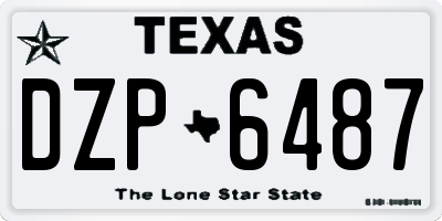 TX license plate DZP6487