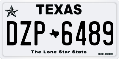 TX license plate DZP6489