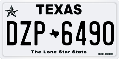 TX license plate DZP6490