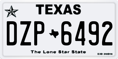 TX license plate DZP6492