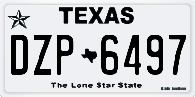 TX license plate DZP6497