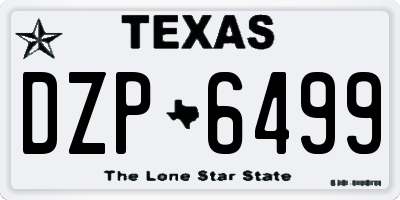 TX license plate DZP6499