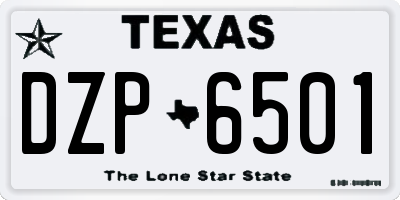 TX license plate DZP6501