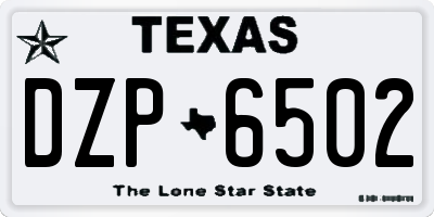 TX license plate DZP6502
