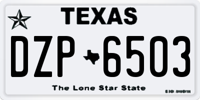 TX license plate DZP6503