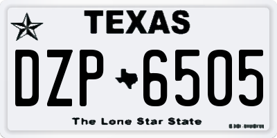 TX license plate DZP6505