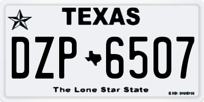 TX license plate DZP6507