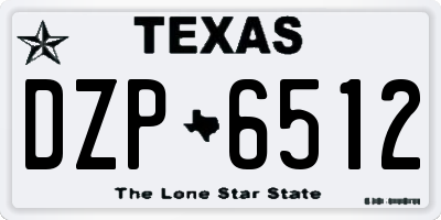 TX license plate DZP6512