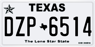 TX license plate DZP6514