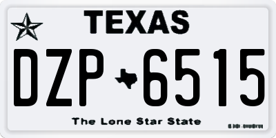 TX license plate DZP6515