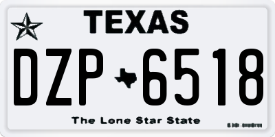 TX license plate DZP6518