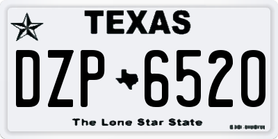 TX license plate DZP6520