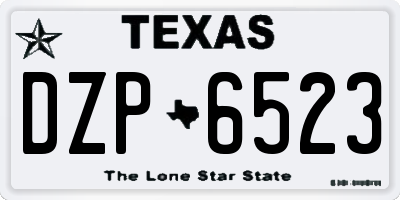 TX license plate DZP6523