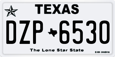 TX license plate DZP6530