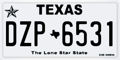 TX license plate DZP6531