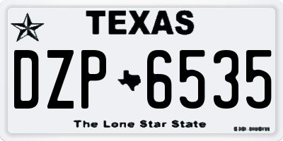 TX license plate DZP6535