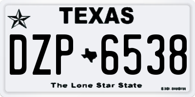 TX license plate DZP6538