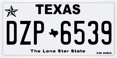 TX license plate DZP6539