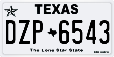 TX license plate DZP6543