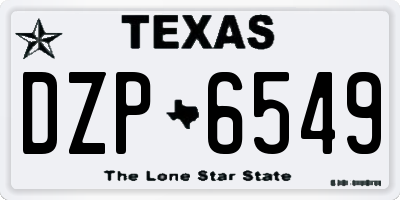 TX license plate DZP6549