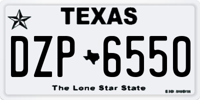 TX license plate DZP6550