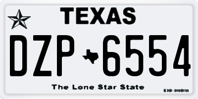TX license plate DZP6554