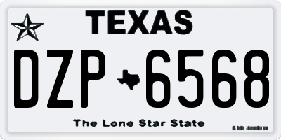 TX license plate DZP6568