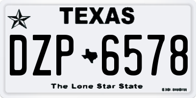 TX license plate DZP6578