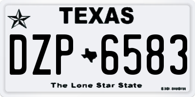 TX license plate DZP6583
