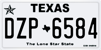 TX license plate DZP6584