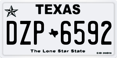 TX license plate DZP6592