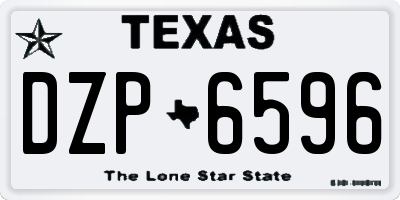 TX license plate DZP6596