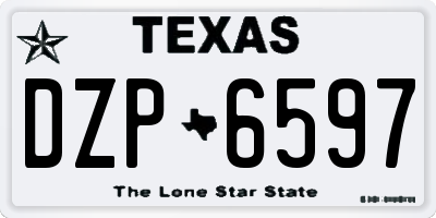 TX license plate DZP6597