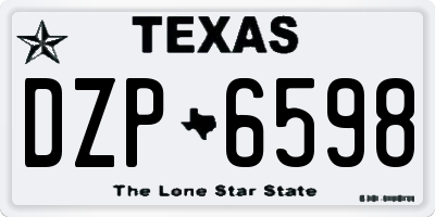 TX license plate DZP6598