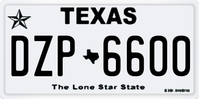 TX license plate DZP6600
