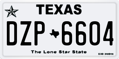 TX license plate DZP6604