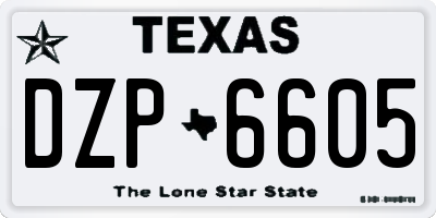 TX license plate DZP6605