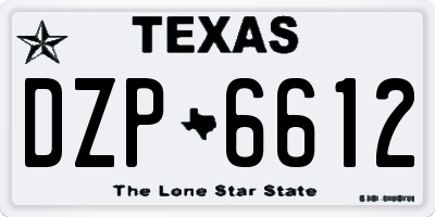 TX license plate DZP6612