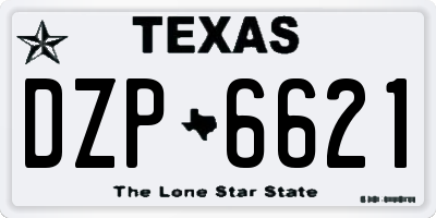 TX license plate DZP6621