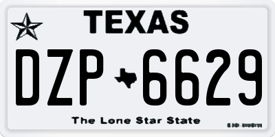 TX license plate DZP6629