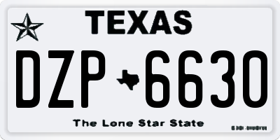 TX license plate DZP6630