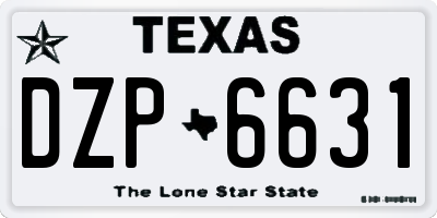 TX license plate DZP6631