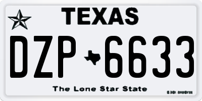 TX license plate DZP6633