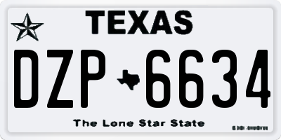 TX license plate DZP6634
