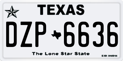TX license plate DZP6636